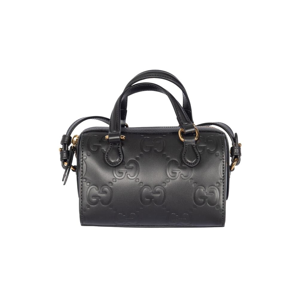GUCCI Black GG Leather Super Mini Crossbody Bag - Picture 2 of 5